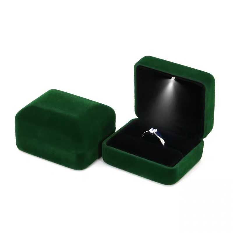 LED light velvet jewelry box